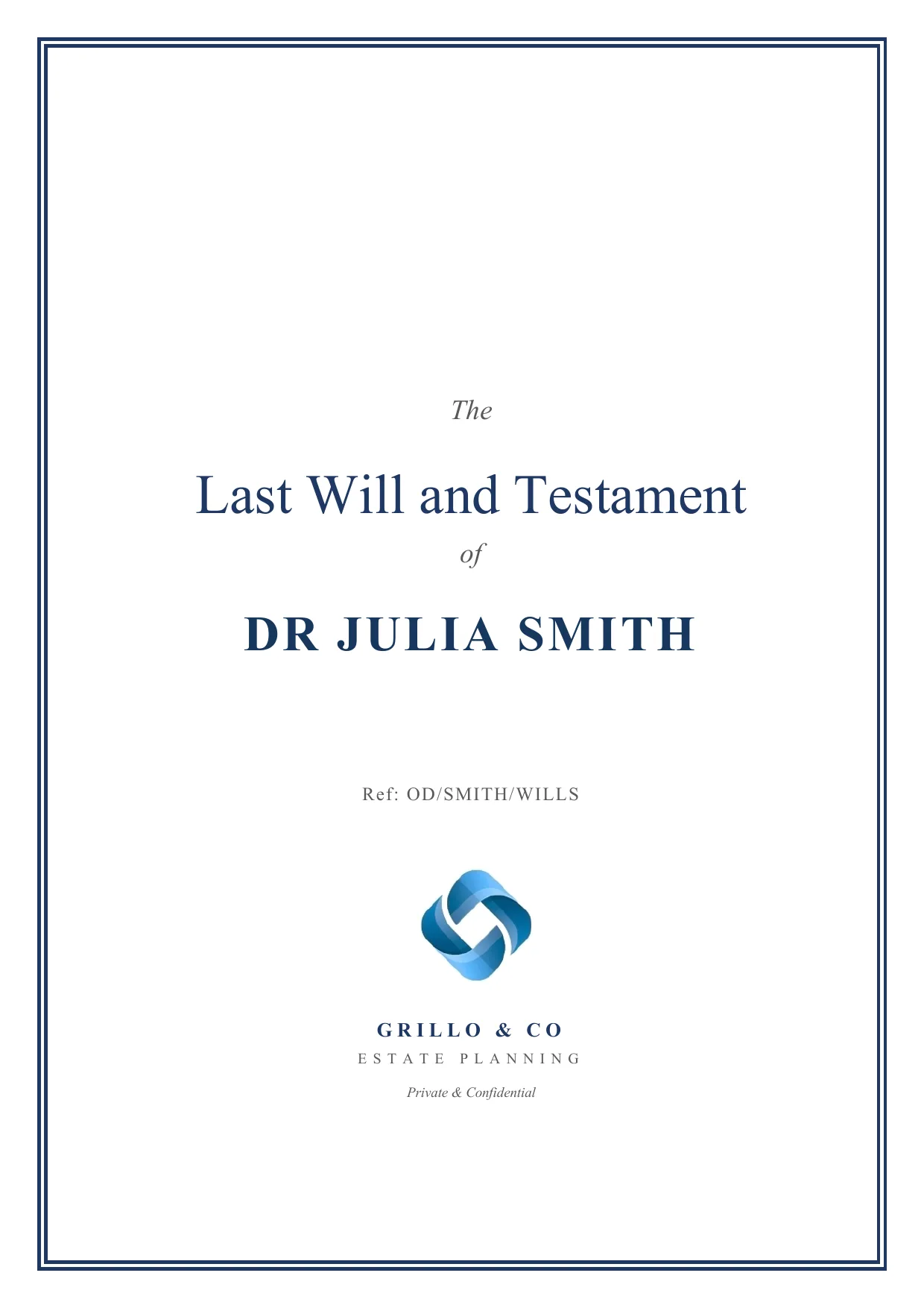 Last Will and Testament cover pages in three firm-branded styles produced by Superlawyer
